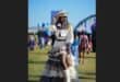 School of Fashion Pietermaritzburg final year student Nqobisa Ndabeni clinched the highly coveted first place title of Classic Raceday Women on show at the Durban July on Saturday. Photo: Supplied
