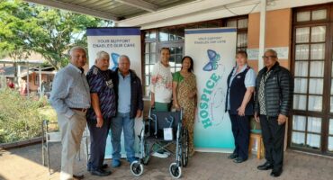The Golden Class of 1971 (from left): Jayseelan Padayachee (Exco), Preggy Naidoo (Exco chairperson), Pete Jugmohan (chairperson of the board), Lettitia Marais (CEO), Krishnee Pillay (Exco secretary), Brenda Urwin (nursing care manager), and Deena Mariemuthu (Exco). Exco members Deena Moodley and David Gengan were unable to attend the handover due to prior commitments. PHOTO: MOEKETSI MAMANE