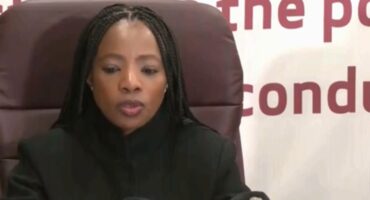 Public Protector Kholeka Gcaleka released an investigation report relating to the City of Cape Town Municipality’s lack of service delivery in KwaLanga N2 Gateway Flats and in Khayelitsha.. Photo: Video screengrab