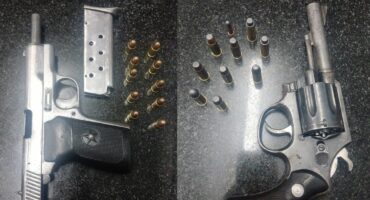 Police confiscated two firearms without serial numbers. One firearm was found with nine rounds of ammunition, while the other had eight rounds.