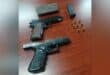 Two pistols without serial numbers and nine rounds of ammunition were confiscated during the operation. Photo: SAPS