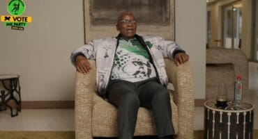 MK Party leader Jacob Zuma delivering his address on the MK Party YouTube channel. PHOTO: YOUTUBE