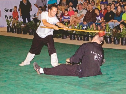 Martin Venski and Arnold Brand perform a two-man fighting form.