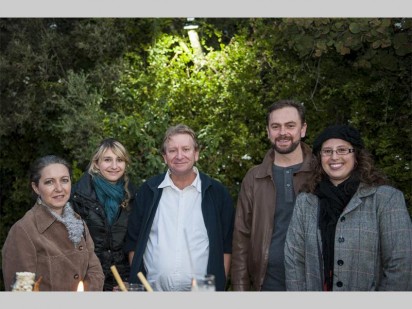 Atendees Glenys Goffinet, Janine Goffinet, Pierre Goffinet, George Kucera and Zuleika Kucera enjoys the opening of the new Misty Hills reception.