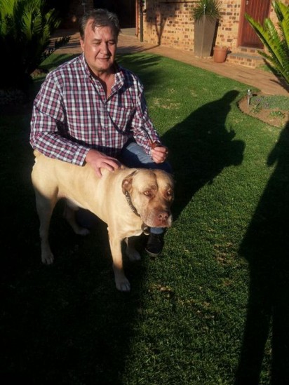 Joop Willemse and one of his missing dogs.