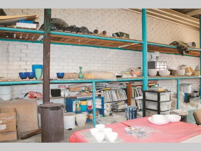 Dale Lambert's studio where clay is turned into lovely wares.