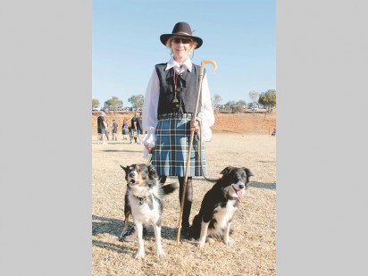 Irene Thomspon of the Gauteng Border Collie Rescue organisation with her dogs Shine and Jude.