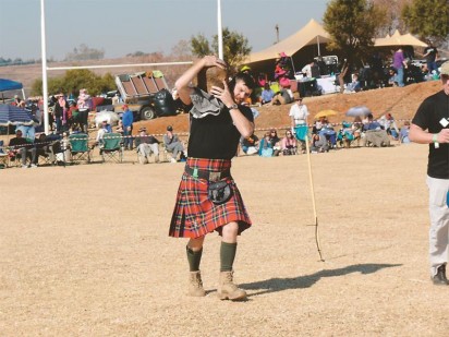 Mac McIntyre from team Kelley's Hero participating in the carry-the-weight event. He managed to carry the 74kg rock for about 192 metres.