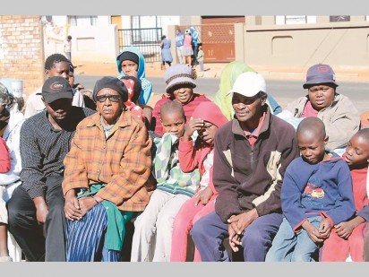 Some of the destitute people who spent the day with the Neigbour Helping Neighbour organisers.