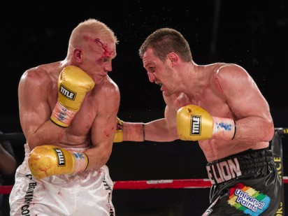 Denis Grachev and Ryno Liebenberg in action at Emperors Palace. Photo: Golden Gloves.