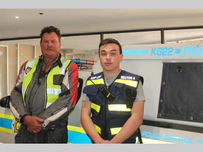 Members of the Community Policing Forum, Ryno van Ryneveld and Gerrit-Maritz Jonker at the scene.