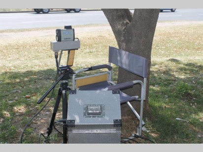The taffic camera that was left unattended on Albertina Sisulu Road.