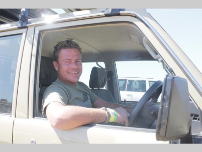 Duard Terblanche from Centurion ready to join the moving convoy of 23 kms.