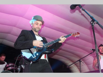 Kahn, front man of SA's most popular band The Parlotones, doing what he does best on the stage.