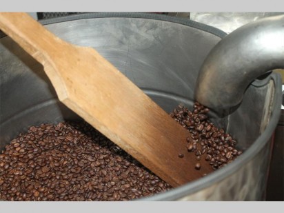 Vars geroosterde koffiebone.