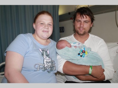 Jocelyn Viljoen and Sven de Witt, parents of Kai de Witt, who was born at 12.25pm and who weighed 3,26kg at birth.