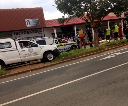 The scene after a pedestrian was killed on Rustenburg Road.