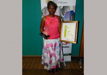 Right: Slungile Gumede is the winner of the Gauteng Regional Corrections Excellence Awards.