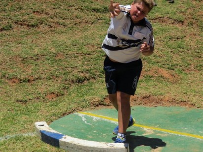 Shot put athlete Matthew Olivier from Curro Krugersdorp in action.