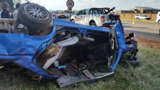 A photograph of the scene of the accident. Photo: ER24