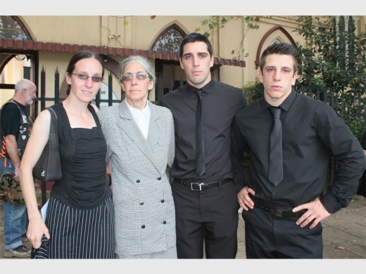 The mourning family is (from the left) Chantelle, Kathy, Kristopher and Mikael.
