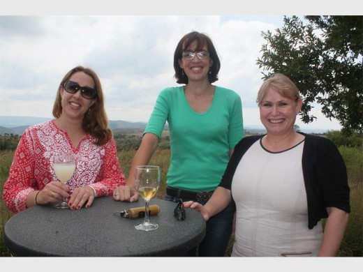 Erin Archer, Linday Marshall (acting general manager and communications manager at Maropeng) and Janine Kinsey enjoying the beautiful scenery before lunch is served.
