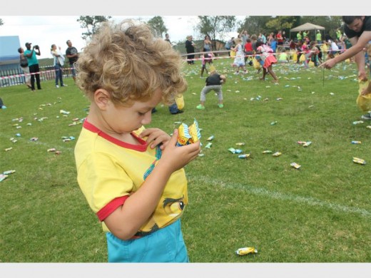 If the plastic packet doesn't work, follow this youngster's example by stashing your Easter eggs in your shirt.