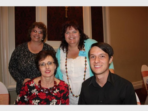 A good evening out at the Cerebral Palsy Conference is in the back from the left Annalene Rossouw, and Elisma Claassen. In the front from the left is Leonore Coetzer and Claus Dittmer.