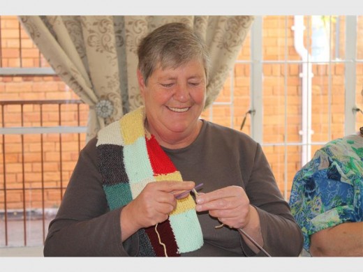 Knitting brings joy to Mini Taylor.
