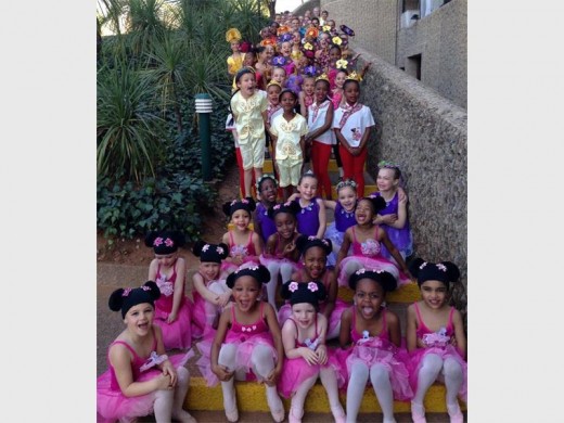 The cast of Mogale Youth Ballet's the Pink Shoes production, showing at the Roodepoort Theater on 1 August.