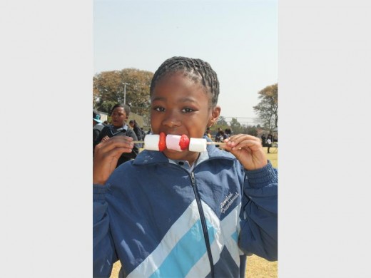 Karabo Ngwenya snacking on some sweet delights.
