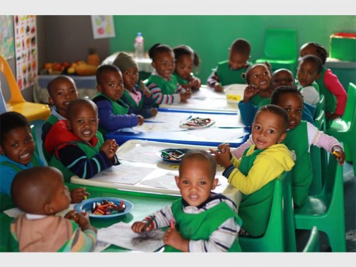 The kids at Sizwe Sechaba Crèche in Kagiso where clothes were donated to them.