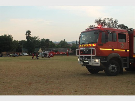The ER24 helicopter getting ready to take off.