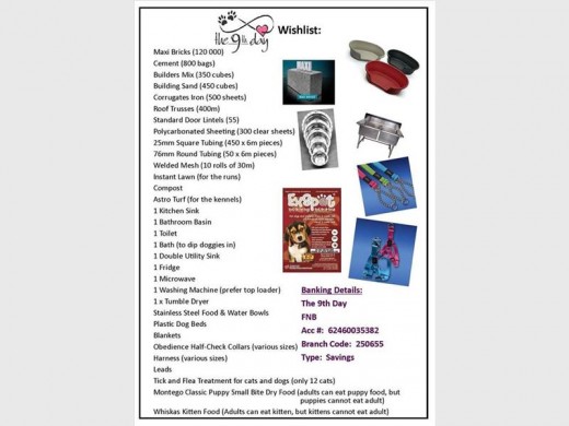 Charmaine posted a wishlist for the shelter.