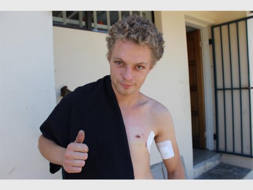 Christiaan is able to go back to work, but he is still recovering from the gunshot wounds.