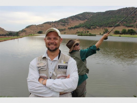 Ralph teaches basic fly-fishing at a popular trout dam in Muldersdrift.