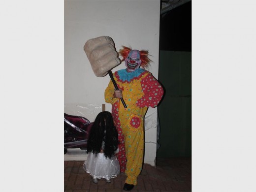 Monsters come alive in haunted yard.