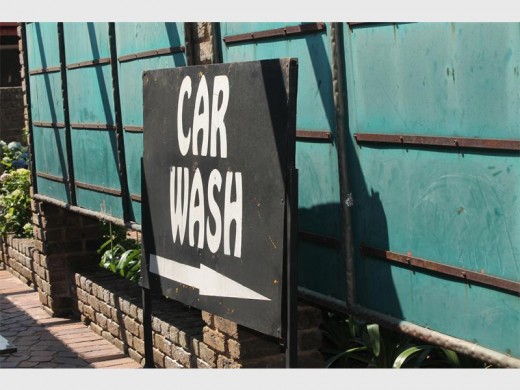 Infamous car wash sign at the brothel in Silverfields.