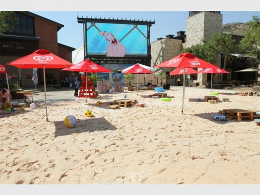 During the day children can enjoy the beach while watching some great animated movies.