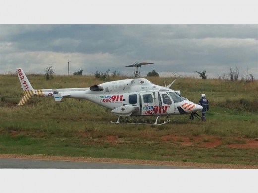 The seriously injured man was transported to hospital in a helicopter after rolling his vehicle in Hekpoort.