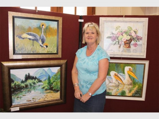 Jorid Mes with her artwork.