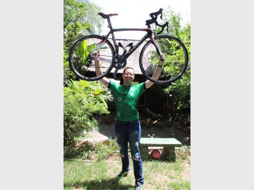 Leon Crous always picks up his bike after he finished a race, no matter how silly his friends think he is.