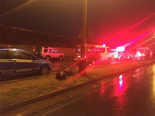 A pedestrian was injured critically after being hit by a Thompsons Security vehicle.