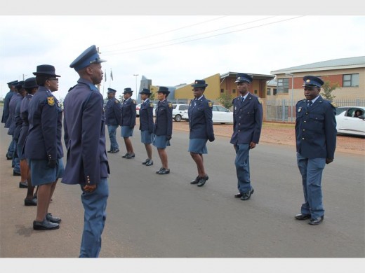 Police officers from the Krugersdorp Cluster practice to welcome a special guest.