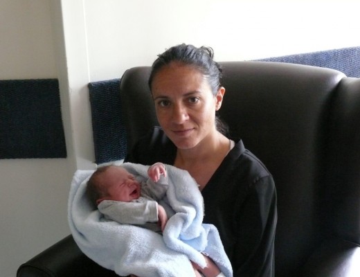 Elmare White gave birth Joshua, weighing 2,575kg, at 9.30am.
