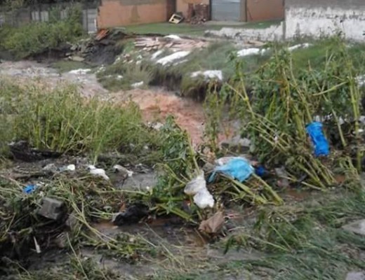 Damage to property during the heavy rainfall.