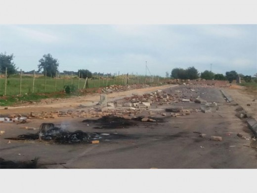 What Tudor Road looked like when protesters barricaded it at the end of January.