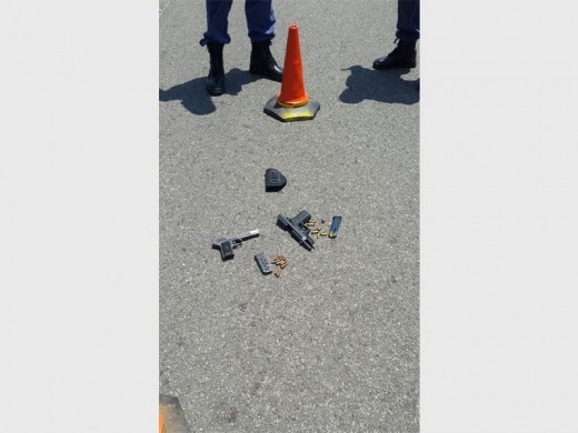 Two firearms recovered from the taxi violence mob justice incident earlier today.