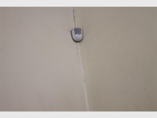 One of many cracks inside Mary Roets' house.