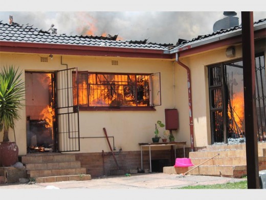 A section of the roof burned to pieces as the fire kept spreading.